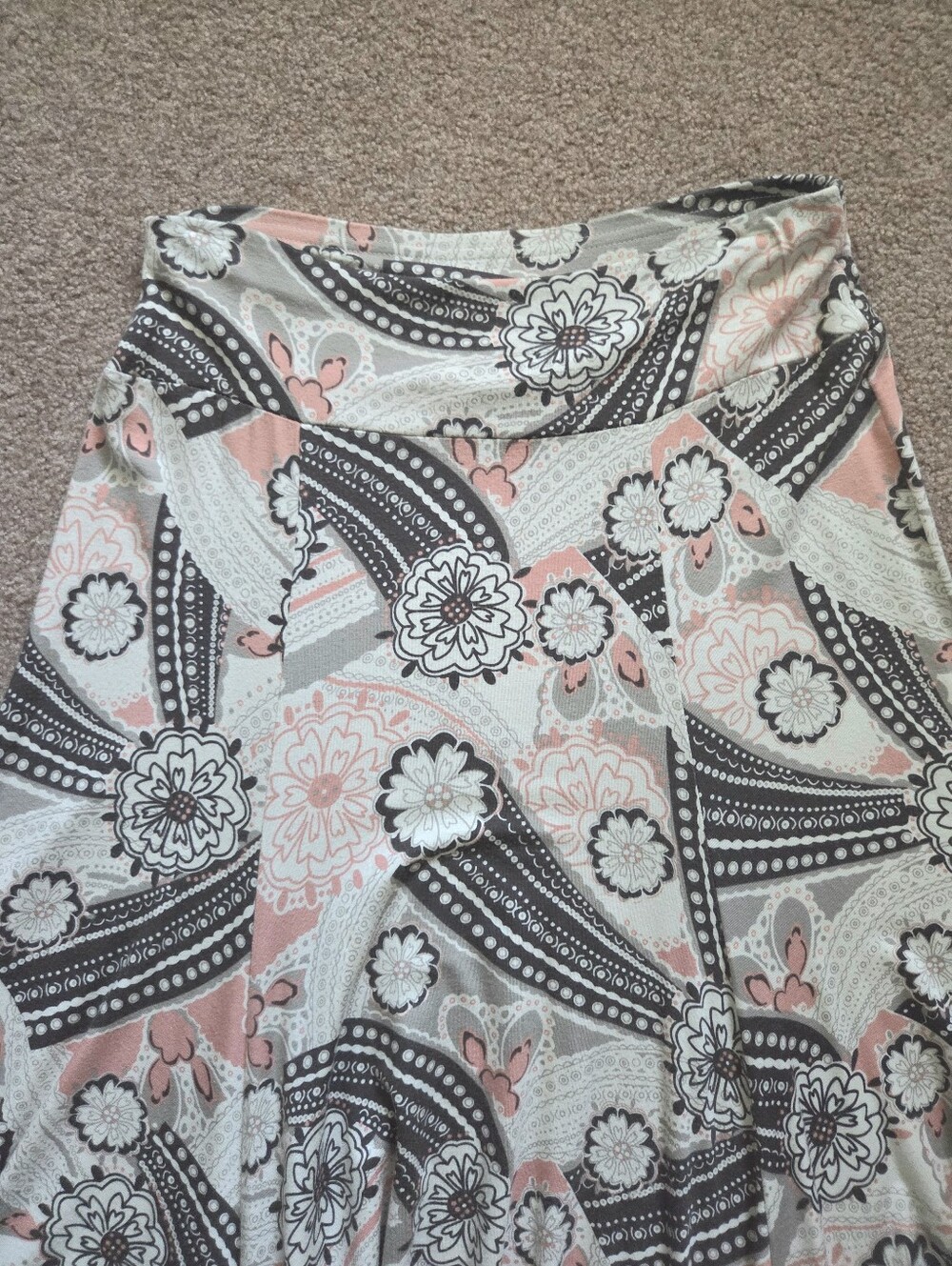 Hanky Hem Contemporary Floral Knit Skirt